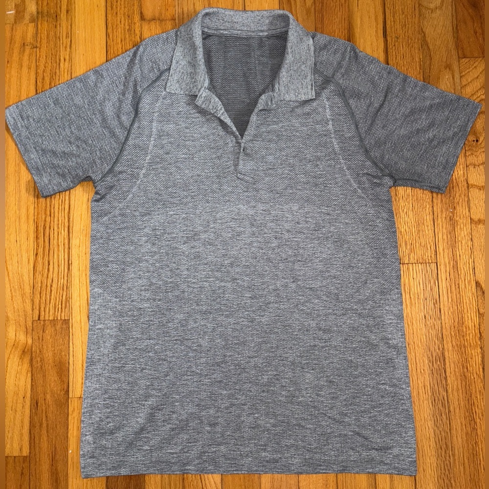 Lululemon Metal Vent Tech Polo Shirt Medium Gray